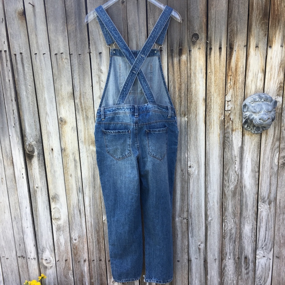 NWT Kensie Distressed Denim Overalls Blue 6 - Picture 5 of 8